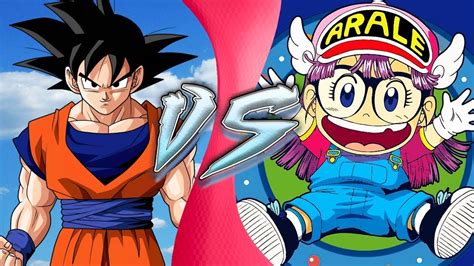 dbz arale|arale norimaki vs goku.